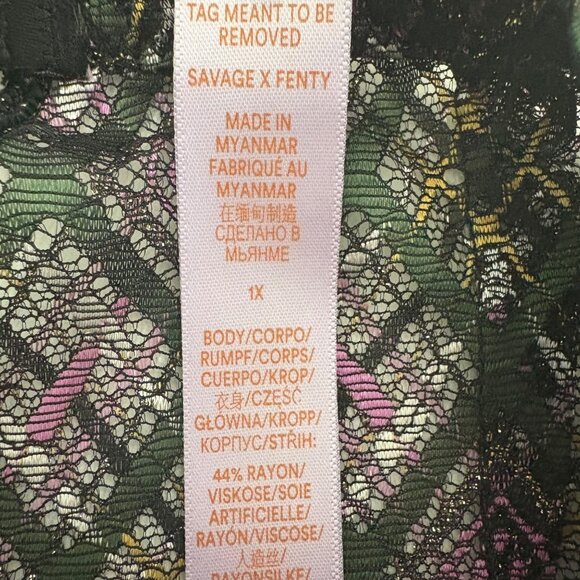 Savage X Fenty Multicolor Plaid Lace Lingerie Skirt Womens Size 1X - Picture 10 of 11